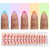 Huidtinten 32-delige Plaknagels French Tip Druknagels in Korte Amandelvorm Nagels Extension Set