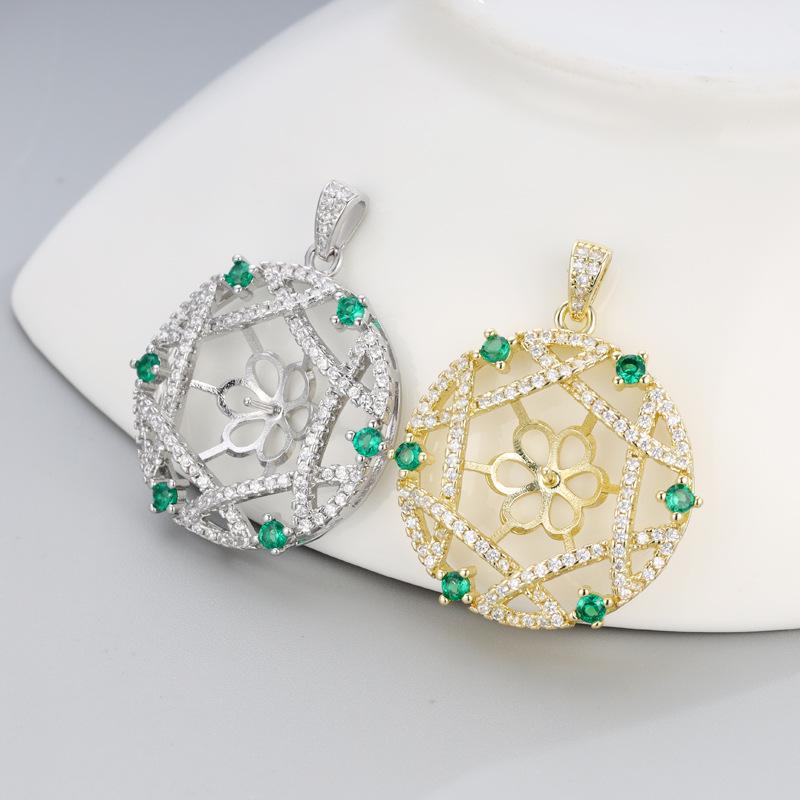 Micro-Paved Full Diamond Pearl Pendant with Zircon Accents