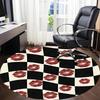 1pc Lips Chessboard Office Round Area Rug, Under Office Chairs Bedroom Living Room Home Decor, Room Deco, Available in Various Sizes