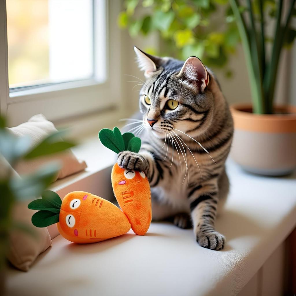 4 Pcs Soft Dog Cute Carrot Plush Chew Squeaker Plush Dog and Cat with Multi-Squeaks Sound Pet Puppy Supplies