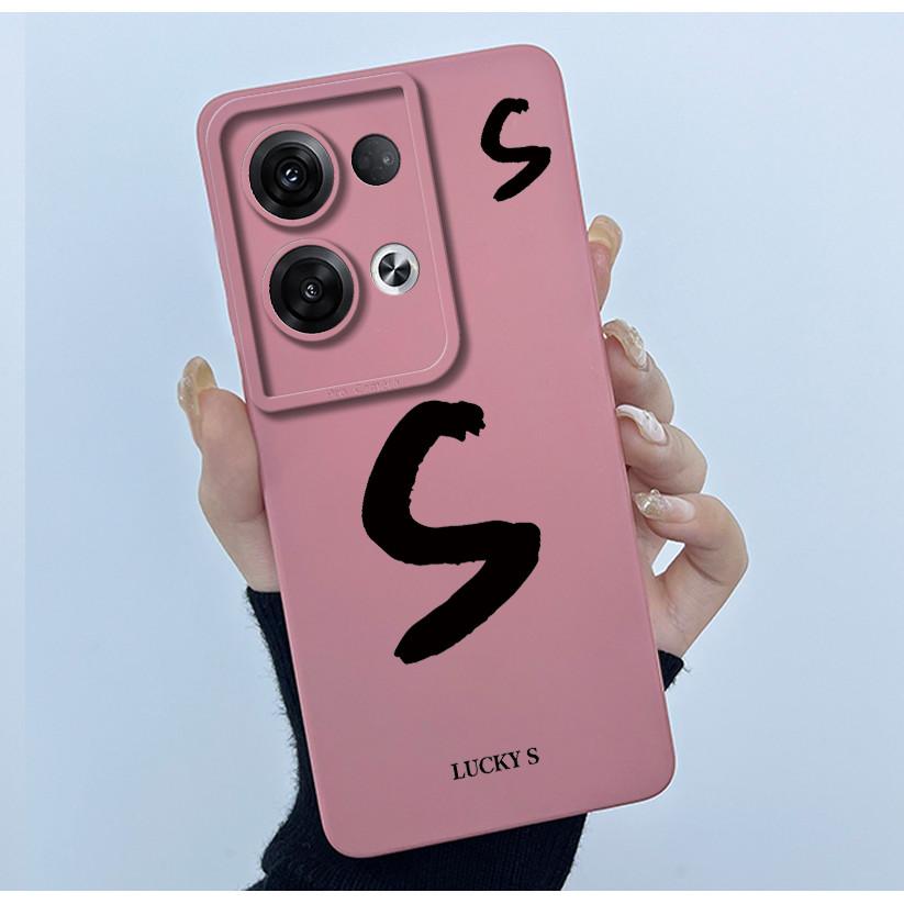 For OPPO Reno 8 Pro 5G Reno8 Reno8 Pro Plus Shockproof Phone Case Lucky Initial Letter Casing Silicone Soft Matte Back Cover