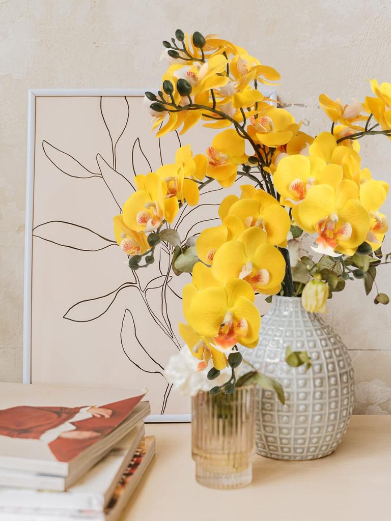 6 sztuk orchidea Phalaenopsis sztuczny kwiat 61cm sztuczna orchidea prawdziwy dotyk lateksowe sztuczne storczyki sztuczna orchidea fałszywa orchidea dla Home Office dekoracje ślubne