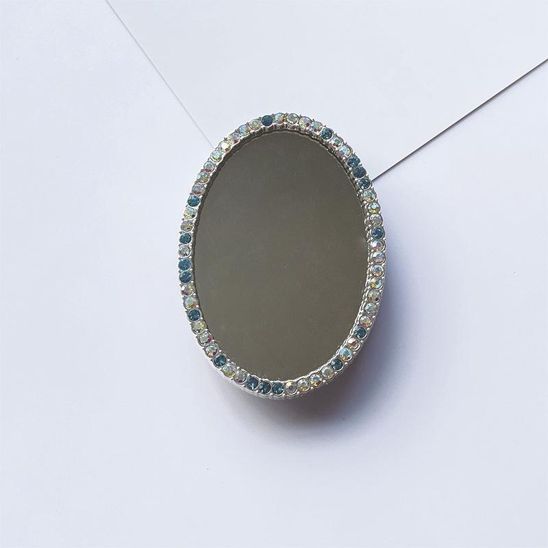 Korean Style Creative Heart Mirror Diamond Phone Stand with Retractable Airbag and Custom Logo