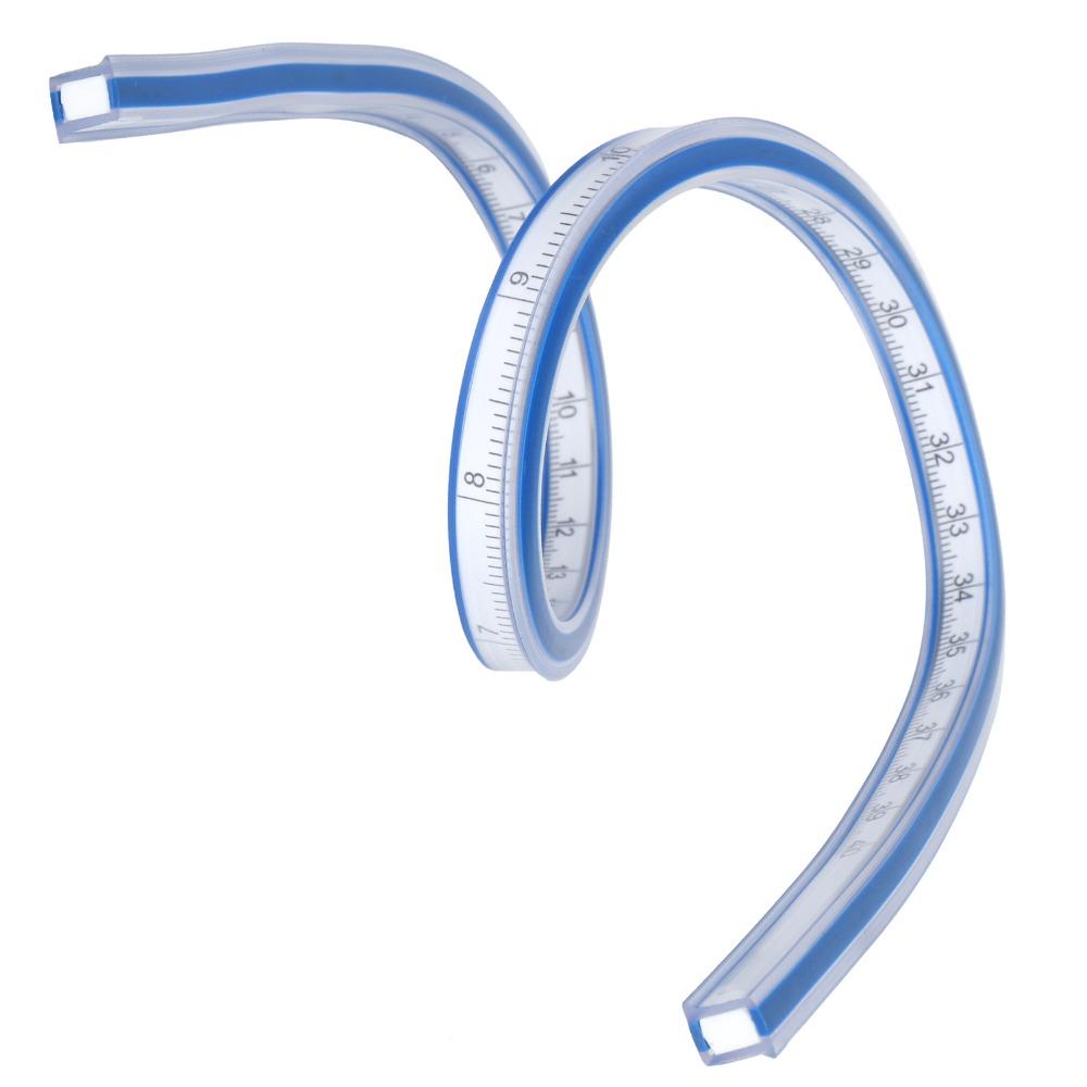 Double Side Plastic Metric Ruler Bendable Soft Measuring Tool Durable Flexible Curve Ruler  Drawing