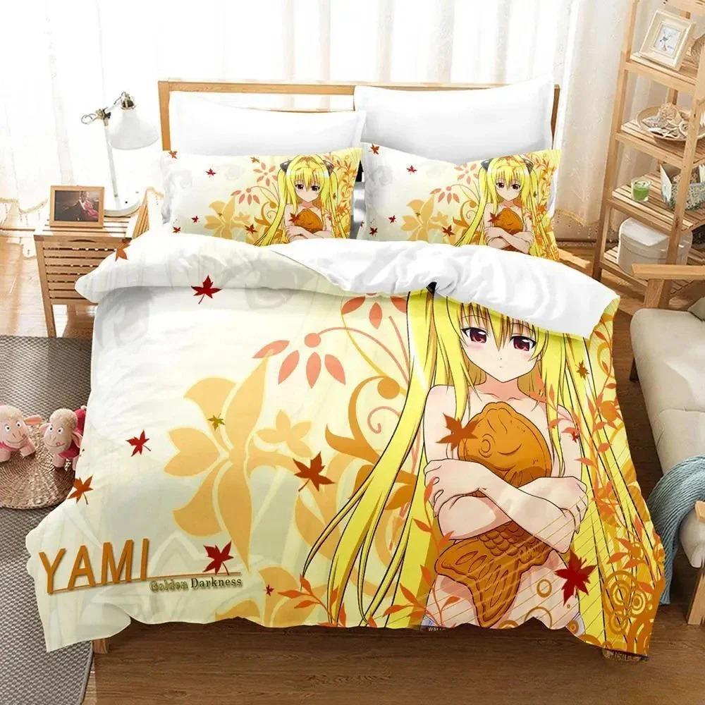 New To Love Ru Bedding Set Cartoon Anime  two&three-piece set Adult Kid Bedroom Duvet cover Sets 3D Print Kawaii Anime Girls