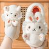 Winter Thick Cotton Slippers New Cotton Shoes for Cold Prevention and Warmth At Home Cartoon Little Rabbit Cotton Slippers