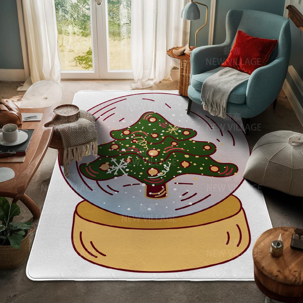 House Entrance Carpet Home Door Mat Living Room Bath Foot Bathroom Non-slip Water Absorption Rugs Bath Merry Christmas Winter