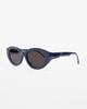 Seupeulingseuteulingseu Wide Cat-Eye Shaped Sunglasses Page 42 [Navy]