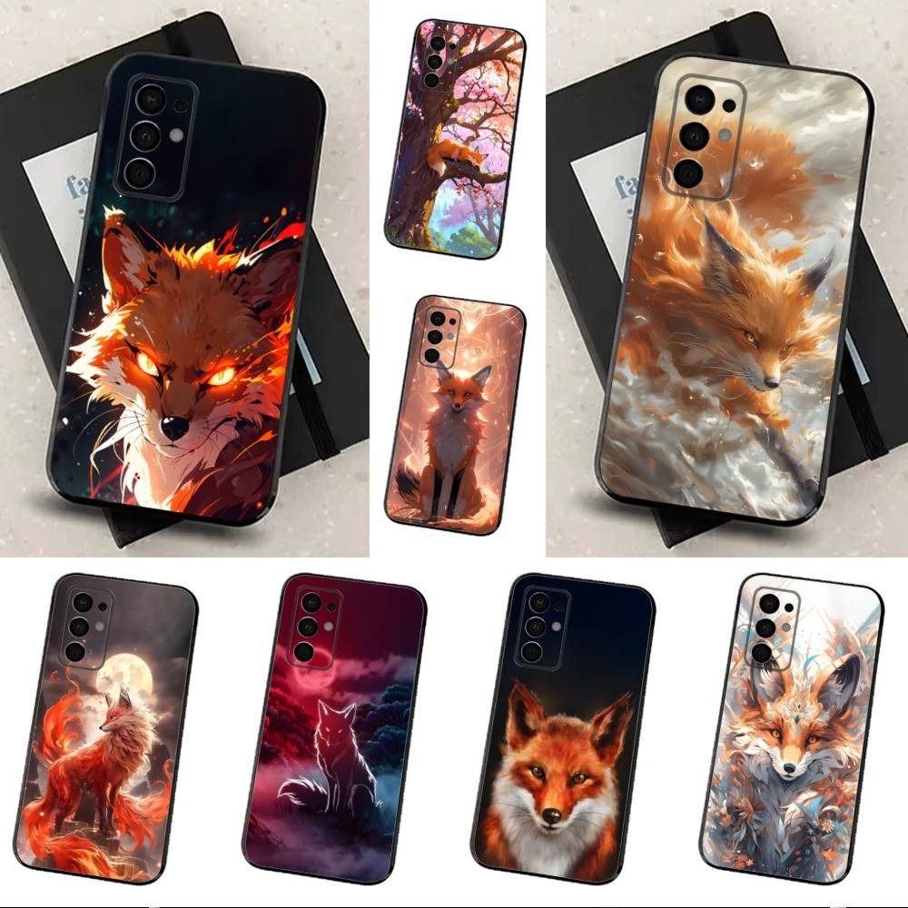 Cool Painting Art Fox Phone Case For Samsung Galaxy A73,31,32,72,41,J7,8,9,53,52,71,22,Note Soft Black Silicone Cover