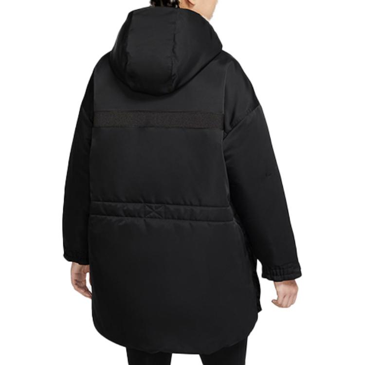 Nike Sportswear Down-Fill City Ready Warm Multi-Pocket Reflective Long Hooded Coat Women Outerwear Black CZ1142-010