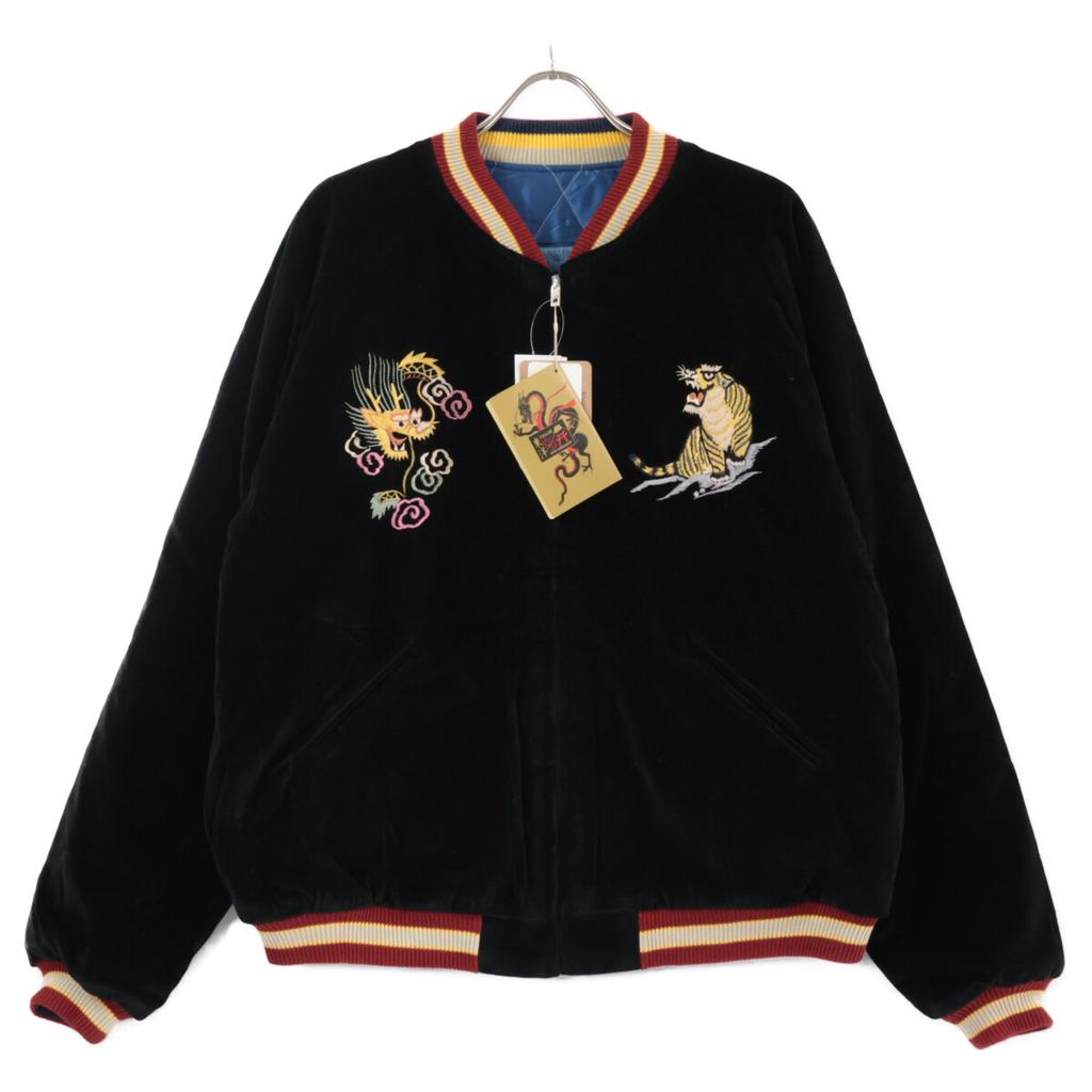 TOYO ENTERPRISE [TT15664HY] Hinoya 75th Anniversary Reversible Velvet Souvenir Jacket XXL Black / blueUsed