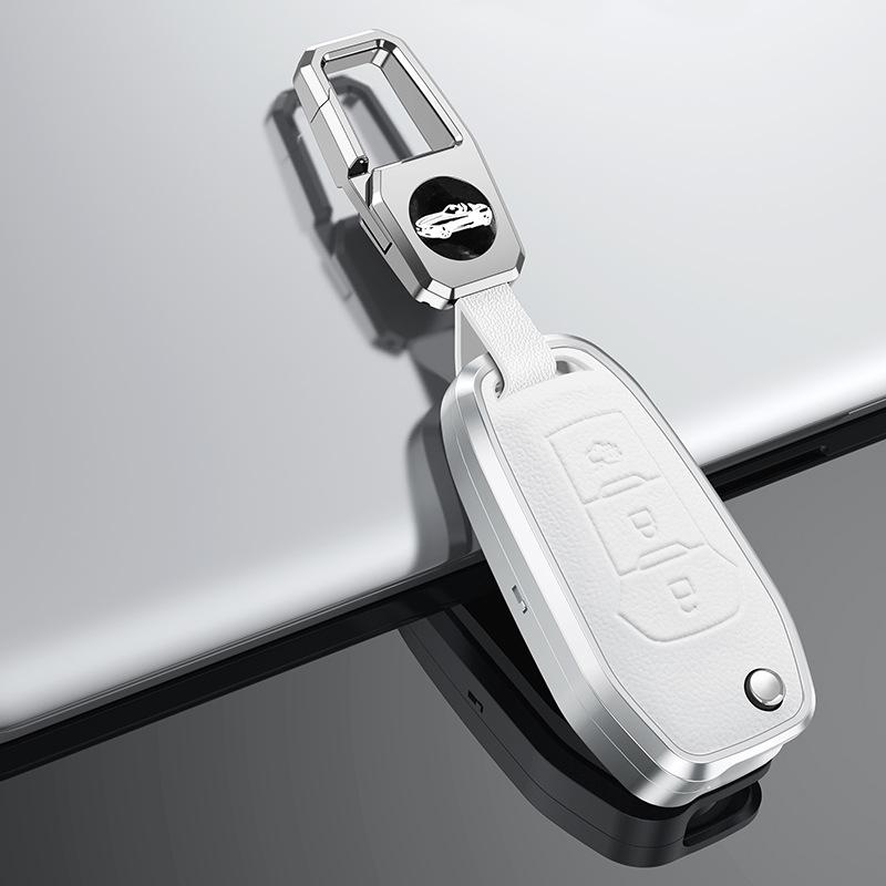 Ford Schlüsselhülle: Edge, Focus, Mondeo Echtleder & Metall Schlüsselanhänger