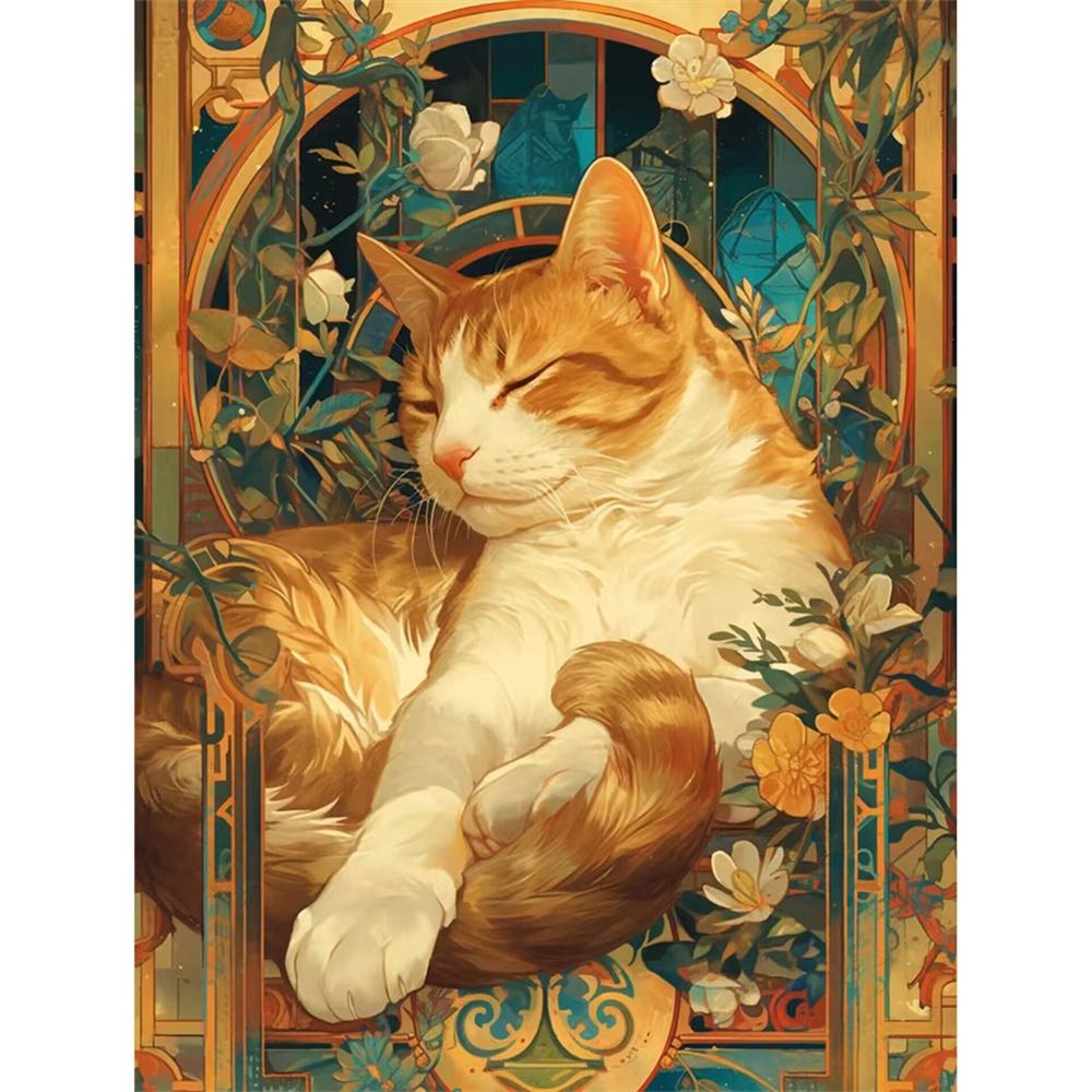 Resin 2026 New 5D Diy Diamond Painting Animal Cat Full Square Round Mosaic Flower Complete Kit Art Wall Decor Gift
