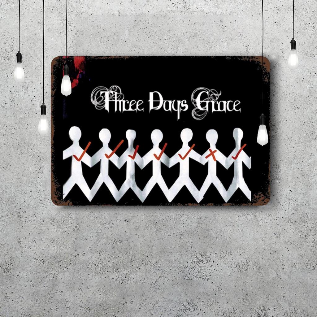Three days grace band Dekoration Poster Vintage Blechschild Metallschild Dekorative Plakette für Kneipe Bar Man Cave Club Wanddekoration