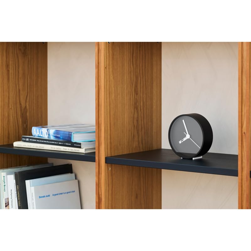 Lemnos Extra Normal Clock RM24-07 BK, Analog, Tabletop/Wall Clock, Black Aluminum