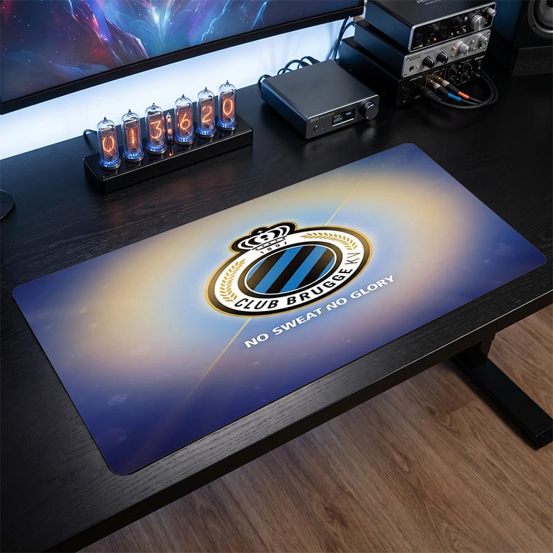 Club Brugge FC Theme Pattern Mouse Pad, Soccer Logo Design XXL Gaming Desk Mat Non-Slip Computer Mouse Pad