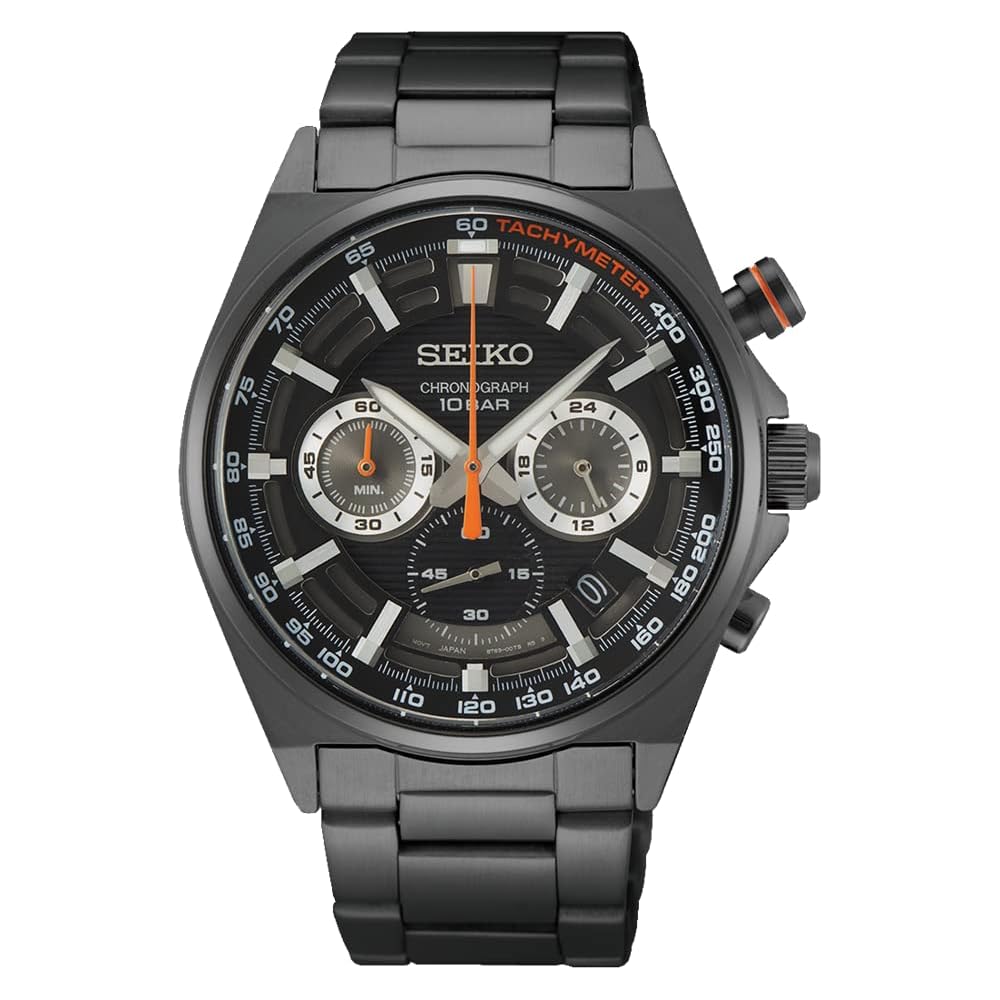 

Seiko Men s Analog Quartz Chronograph Watch Waterproof Stainless Steel Gunmetal Black SSB399P