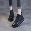Footwear Boots Black Color Artificial Leather Winter Autumn Seasons Lace Up Sneakers
