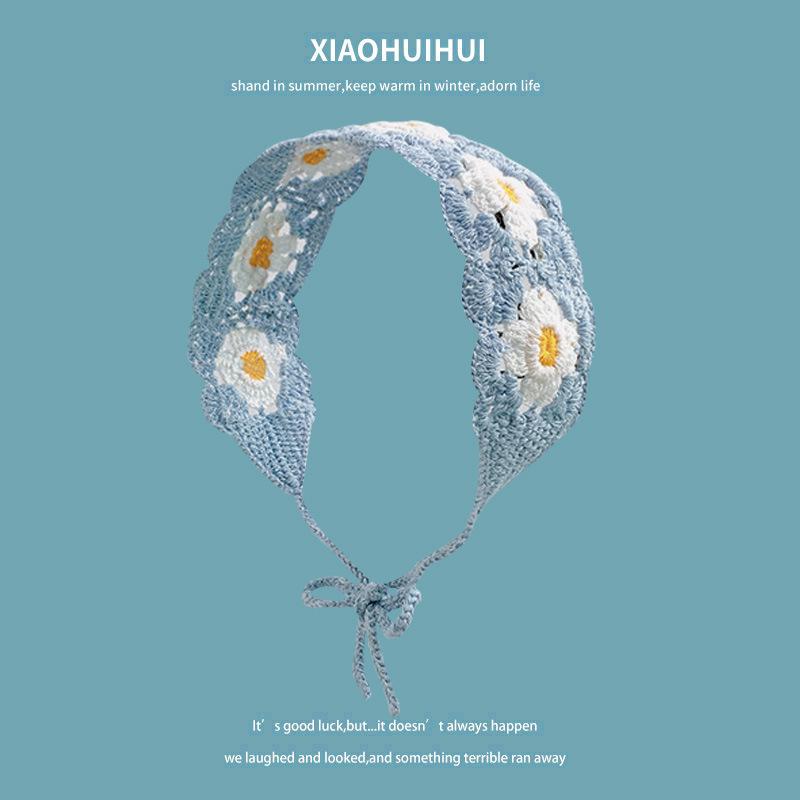 Girly Women's Small Mushroom Knitted Handmade Sweet Crochet Retro Geometric Korean Style Cute Strap Hair Headband Gift