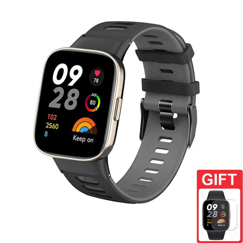 Силиконовый ремешок для часов, сменный двухцветный браслет для Redmi Watch 4 Redmi Watch 5 Redmi Watch 4 / 5 черный серый