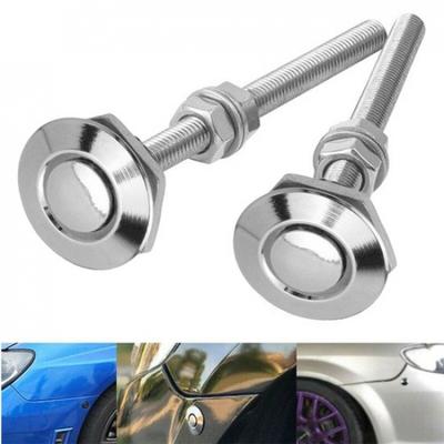 Pack2 Silver Push Button Quick Release Hood Bonnet P Lock Clip Latch Bumper B