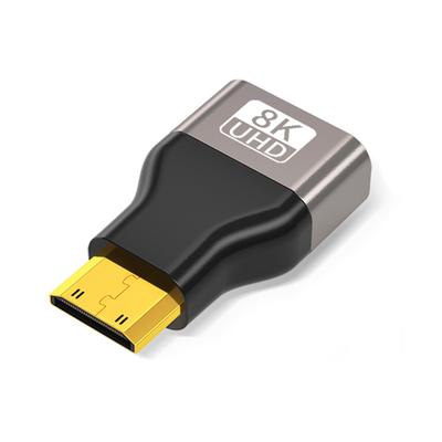 Mini HDMI auf HDMI Konverter 8K Mini HDMI Stecker auf HDMI Aluminium Kompatibel mit und mehr Adapter, Buchse, Vergoldierte Legierung, 4K@60Hz 3D, Laptops,