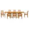 Garden Dining Set 9 pcs Brown Solid Wood Teak