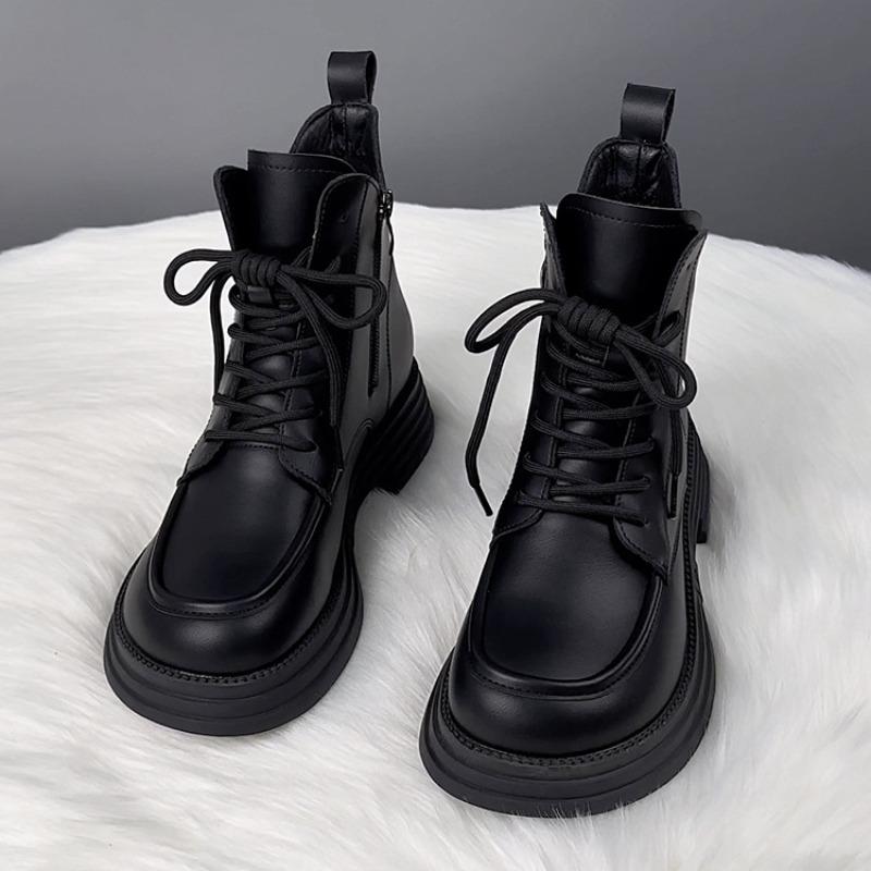 Martin boots women's new autumn and winter thick-soled velvet black short boots women's versatile single boots