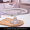Elegant Transparent Glass Beaded Footed Serving Plate