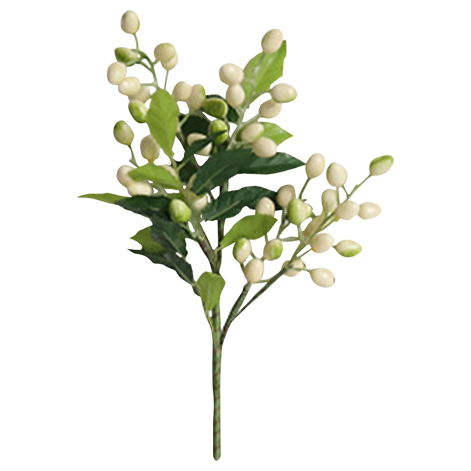 

Зеленая ветка ягода искусственные цветы фрукты листья поддельные для вазы сад свадьба рождественская елка украшение торт подарок поделки растения One Size белый