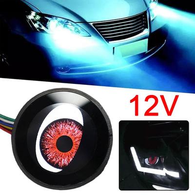 Faróis de LED dinâmicos para carro 12V, estilo olho de diabo, 8 estilos, pisca-pisca para carro, motocicleta, luz de logotipo, acessórios para faróis
