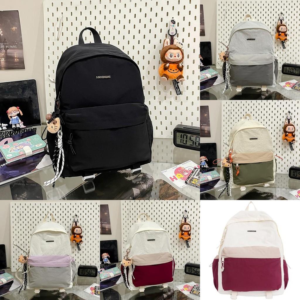 Cute Korean Style Student Backpack With Nylon Material And Cushioned Straps For Daily Use