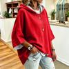 Women's Fashion Color Drawstring Hoodie Loose Fit Casual Sweatshirt