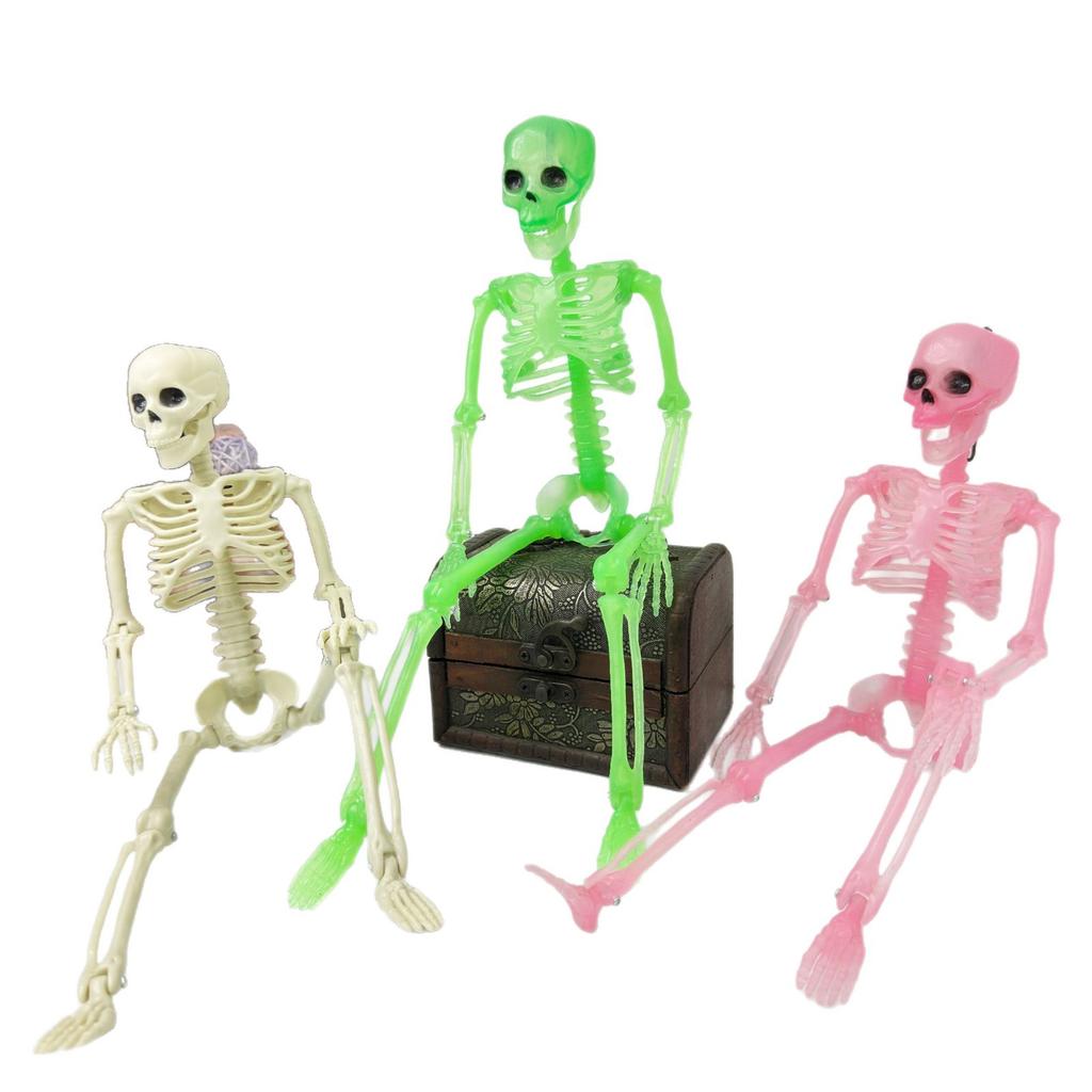 Movable Joint Halloween Skeleton Decoration: Plastic Skull Pendant & Props