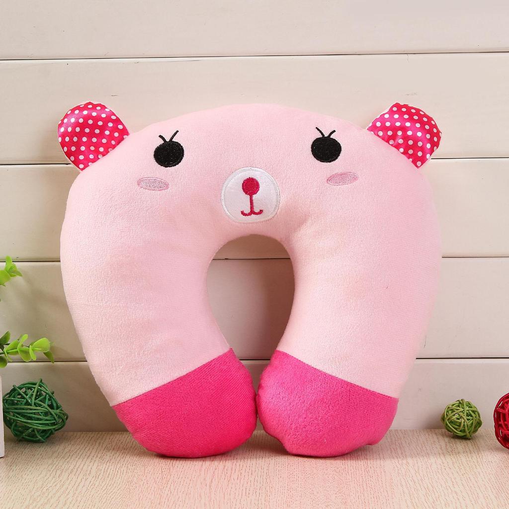 Cartoon Portable U-Shaped Neck Pillow - Foldable & Multifunctional for Travel