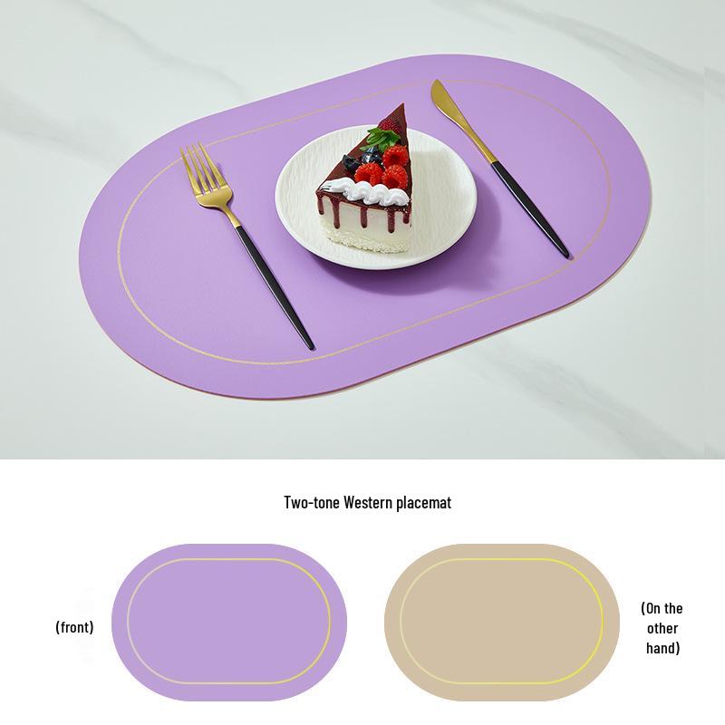 Waterproof Leather Oval Dining Table Placemat - Oil-Proof, Insulated Mat for Home & Hotel