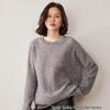 Women's Thick Coin Stitch Round Neck Cashmere Sweater - Autumn/Winter Loose Knit