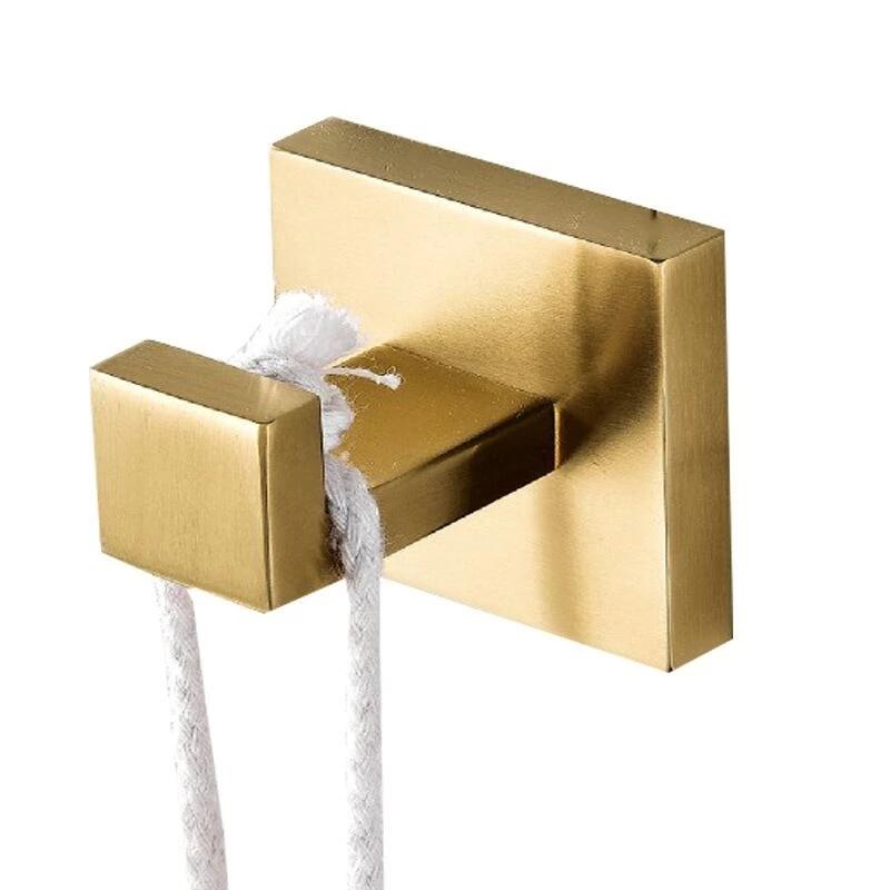 Modern Luxury New 304 Stainless Steel Brushed Gold Washroom Accessories Toilet Bathroom Accessory Set