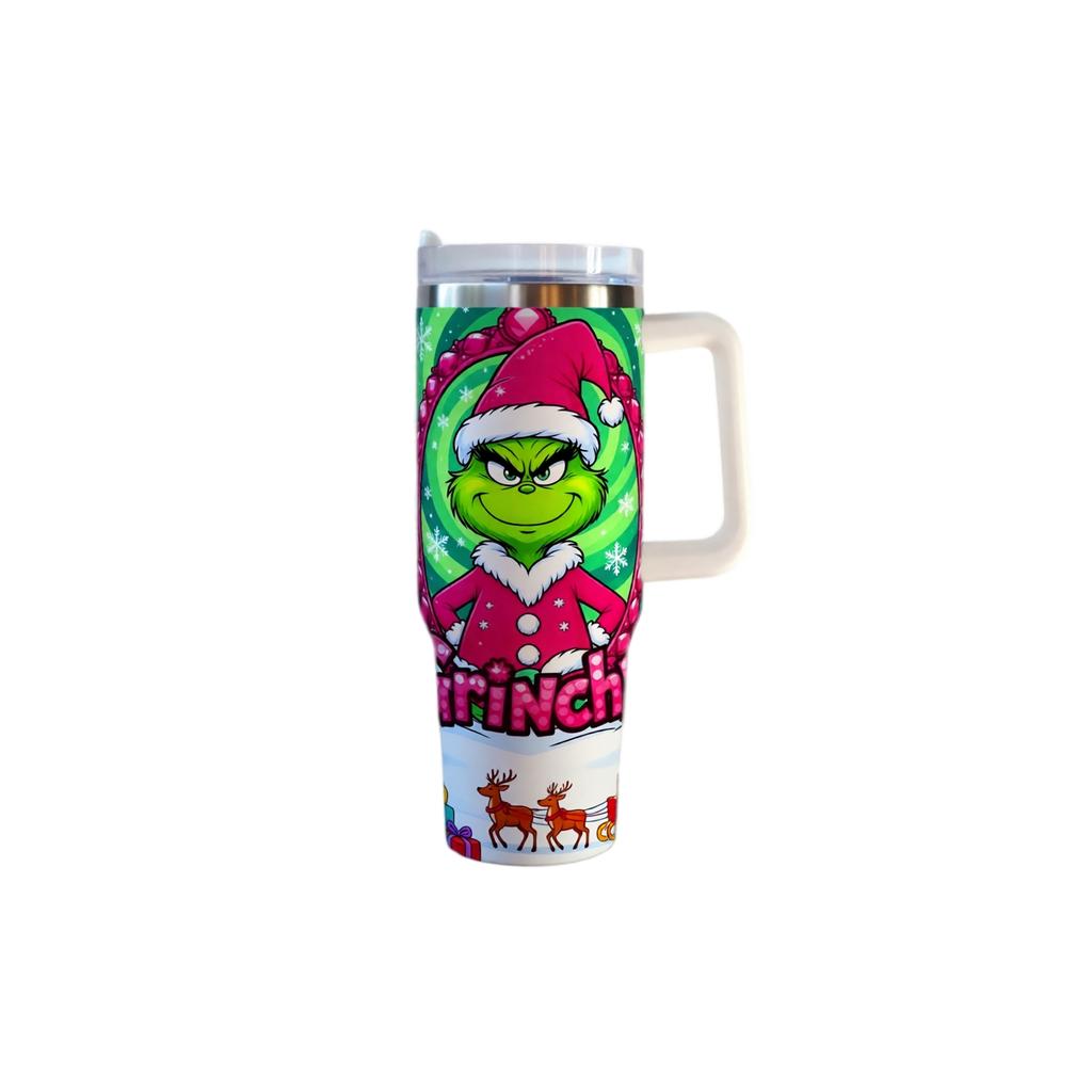 40oz Tumbler with Handle for Car and Travel, Reusable Cold Cup for and Beverages