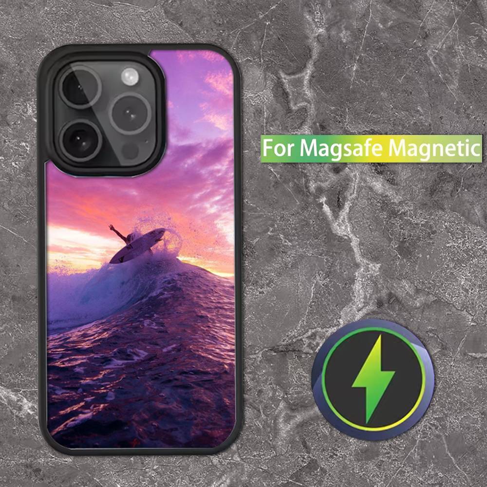 

Surfboard Sea Phone Case For iPhone 16,15,14,13,12,11,Pro,Max,Plus,Mini,SE Magsafe Magnetic Wireless Charging iPhone11PROMAX