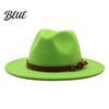 Chapeau Décontracté pour un Usage Quotidien Chapeau Fedora en Feutre de Laine Panama Unisexe avec Bande en Simili Cuir Headgear Laineux Durable Trilby à Large Bord Vintage pour Femmes