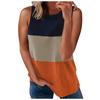 Women's Casual Color Splicing Sleeveless Round Neck Pullover Slim Tank Tops