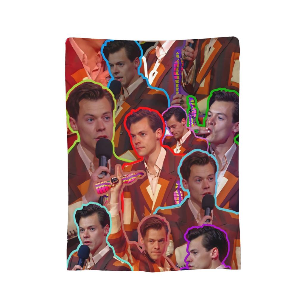 Harry Styles Deka Korálový Fleece Plyš Tištěná Prodyšná Lehká Tenká Přehozovádeka pro Domácnost Pohovku Přehoz na Postel