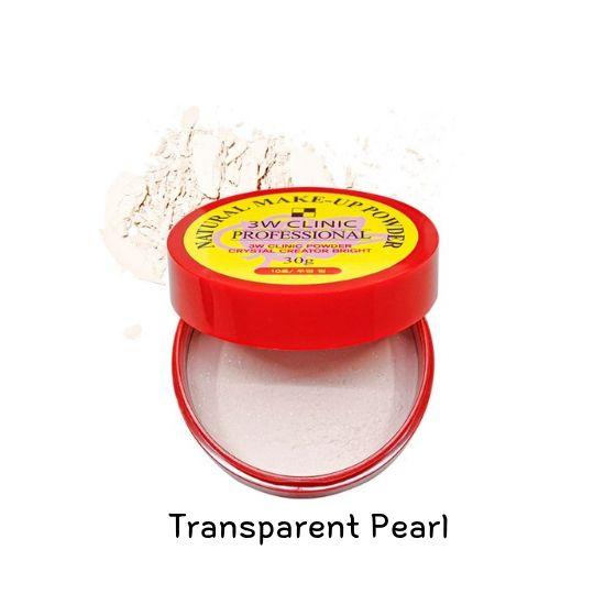 3W Clinic Natural Make-Up Powder Oil Control Finishing Face Powder 30g Transparent Pearl