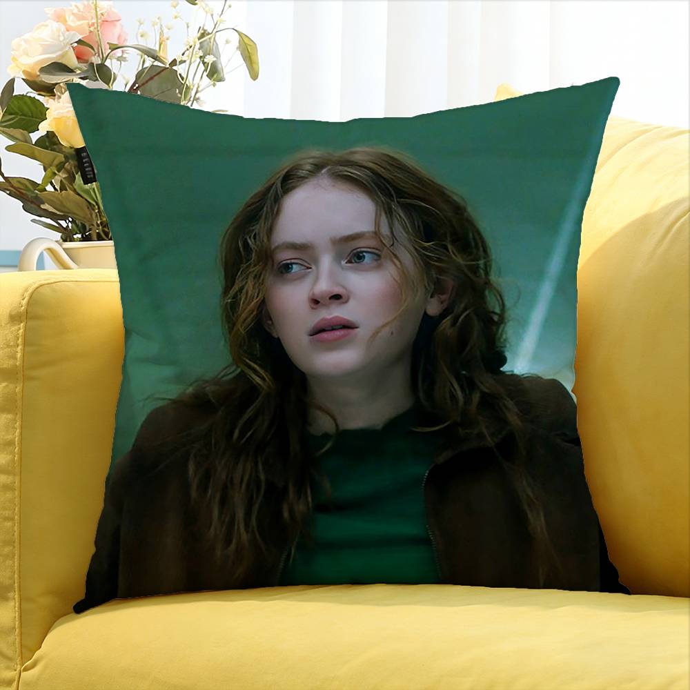 Sadie Sink Stranger World Various Sizes Square Pillow Case For Car Home Bedchamber Decor