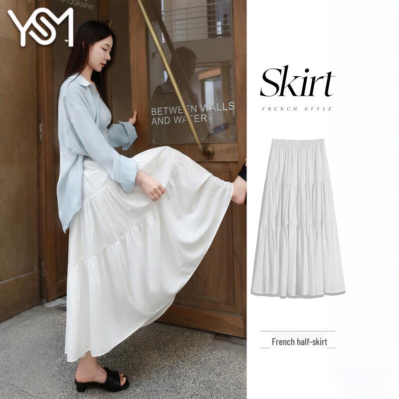 Women s High Waist A-line French Cake Long Skirt S