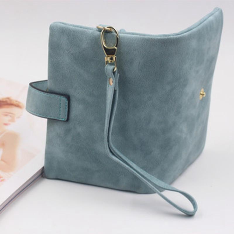 Women Wallet Nubuck Leather Short Wallets Lady 3 Fold Multi-Card Holder High Quality Lady Wallets Purse Case