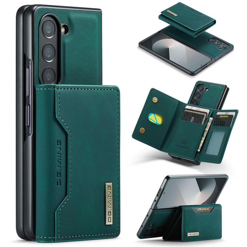 DG.MING M2 Series for Samsung Galaxy Z Fold6 5G Magnetic Case PU + PC + TPU Phone Cover Detachable Wallet Kickstand