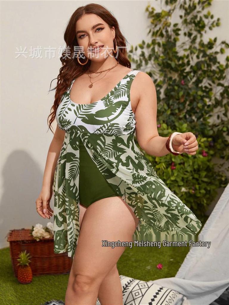2024 European-American Sexy Backless Plus Size Slimming One-Piece Swimsuit for Women