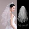 Bow Wedding Veil Pearl Accessories Women's Tulle New Bridal Veil  Bridal Photoshoot